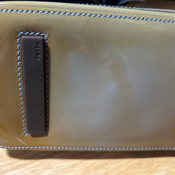 Authentic Womens Prada Enamel Brown Leather Designer Satchel Shoulder Ha… - Picture 9 of 16